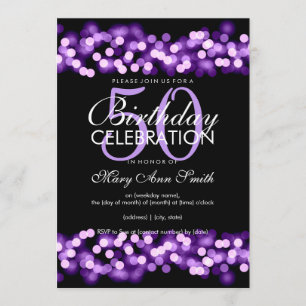 Convites 50th Encanto roxo de Hollywood do falso da festa