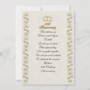 Convites 50th festa de aniversário para pais