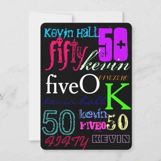 Convites 50th Grafites no preto (Frente)