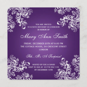 Convites 50th O vintage da festa de aniversário roda o rox