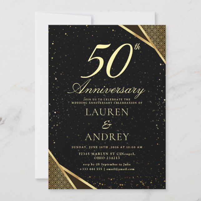 Convites 50th Wedding Anniversary Invitation (Frente)