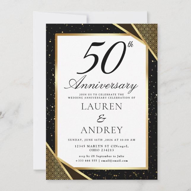 Convites 50th Wedding Anniversary Invitation (Frente)