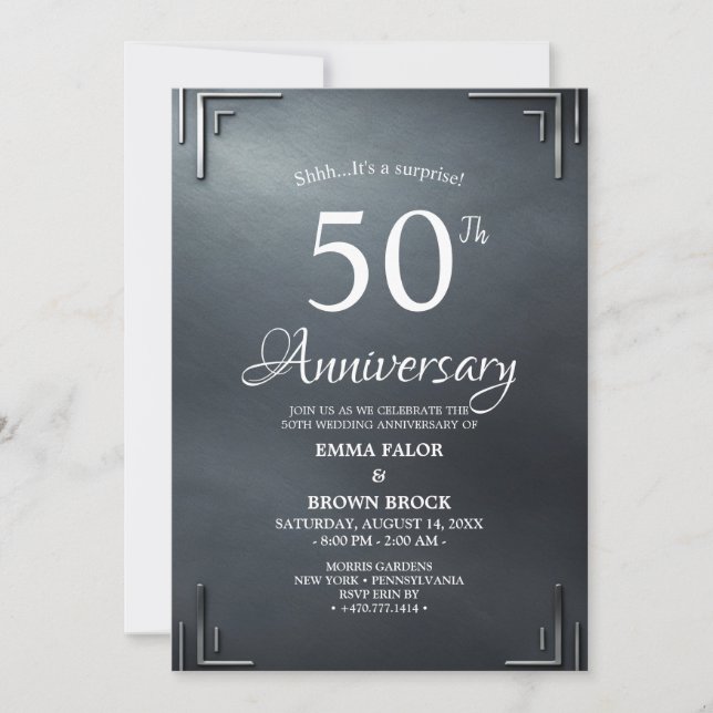 Convites 50th Wedding Anniversary Surprise Invitation (Frente)