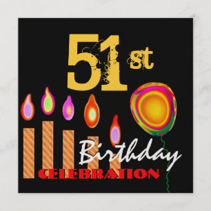 Convites 51ruas, Velas Douradas de Aniversário e Balão Me