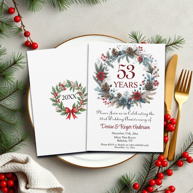 Convites 53º aniversário de casamento inverno (Criador carregado)