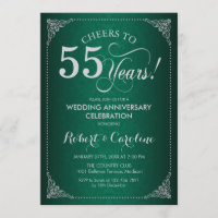 55º Aniversário de Casamento - Damasco Prata Verde