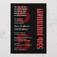 55º Aniversário Moderno Modelo Vermelho Branco Neg