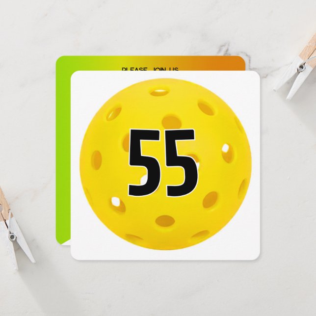 Convites 55th Birthday Pickleball Party (Frente/Verso In Situ)