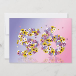 Convites 56.a Festa de aniversário, com letras floridas