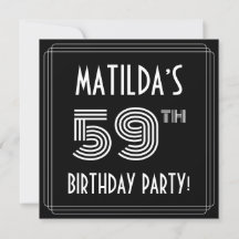 59.a Festa de aniversário: Estilo de Deco de Arte 
