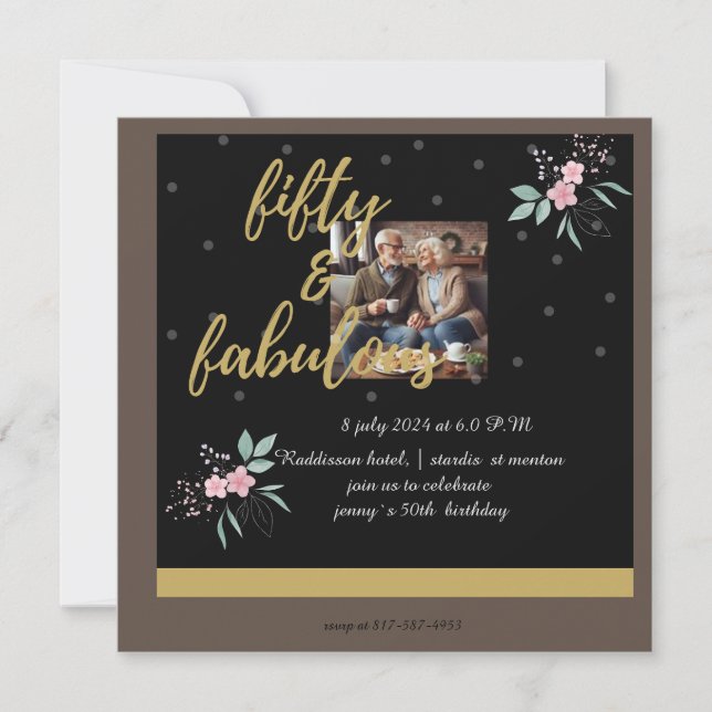 Convites 5.º aniversário fabuloso (Frente)