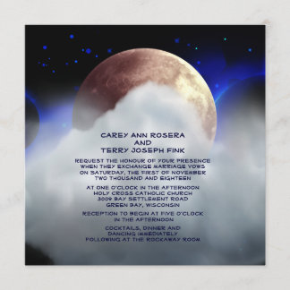 Convites 5,25" x 5,25" planetas do espaço que Wedding o