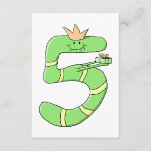 Convites 5 Aniversário Cartoon, verde.