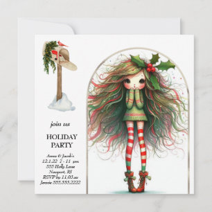 Convites *~* 5 Bela AP97 Elf De Mulher Doce Em Pé