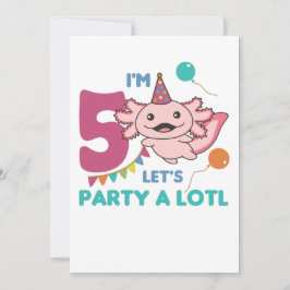 Convites 5 Birthday Axolotl, 5 anos, Sweet Axolotls