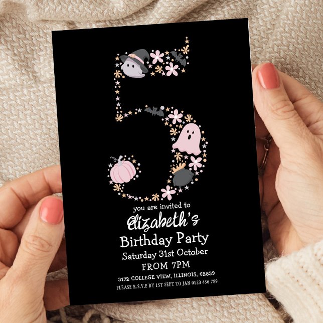 Convites 5 Birthday Halloween (Criador carregado)