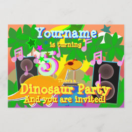Convites 5 Birthday Legal dinossaur Partido DJ