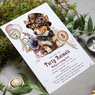 Convites 5 Birthday Puppy Dog Pet Adotion Party