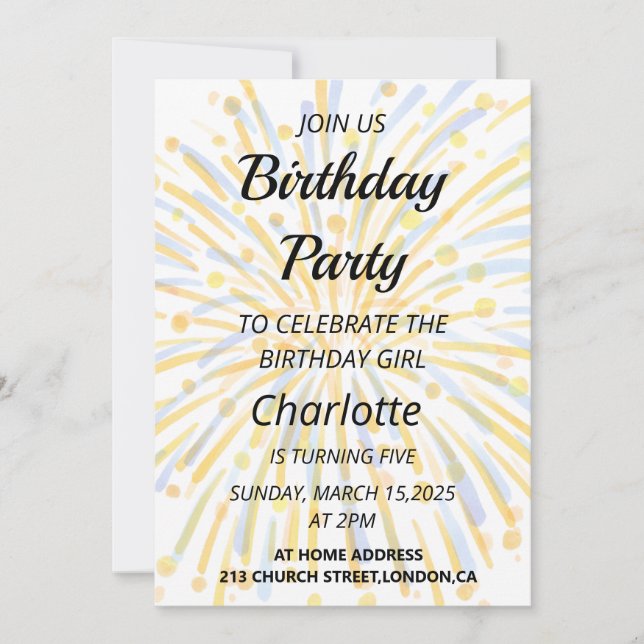 Convites 5 de Aniversário Magnético Bash (Frente)