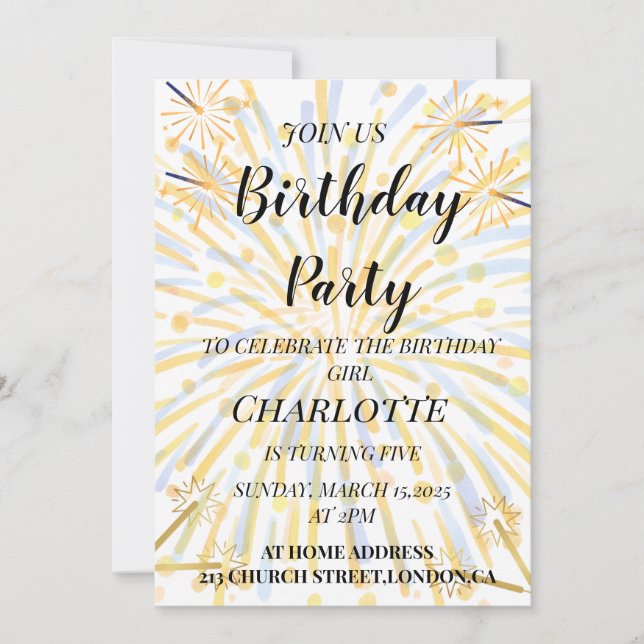 Convites 5 de Aniversário Magnético Bash (Frente)