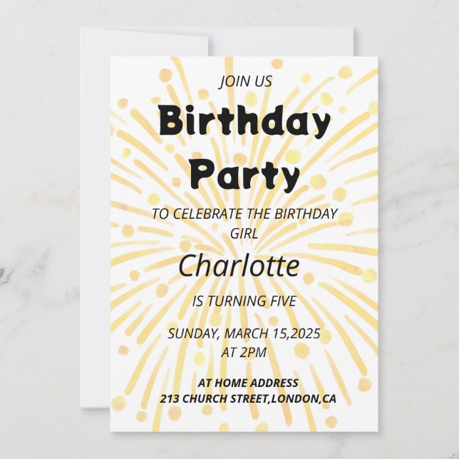 Convites 5 de Aniversário Magnético Bash (Frente)