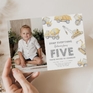 Convites 5 de construção de Festa de aniversário 5