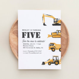 Convites 5 de veículos de construção