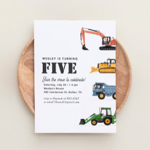 Convites 5 de veículos de construção
