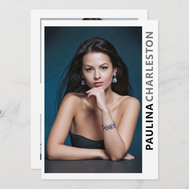 Convites 5 Foto 2 Sided Model Ator Pro 5.5x7.5 Modelo (Frente/Verso)