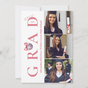 Convites 5 Fotografias Arco Rosa Disco Ball Festa de format