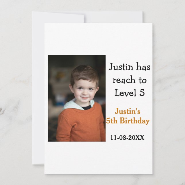 Convites 5 jogo de aniversário em data moderna (Frente)