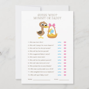 Convites 5 Patinhos   Quem é, Mamãe ou Papai?