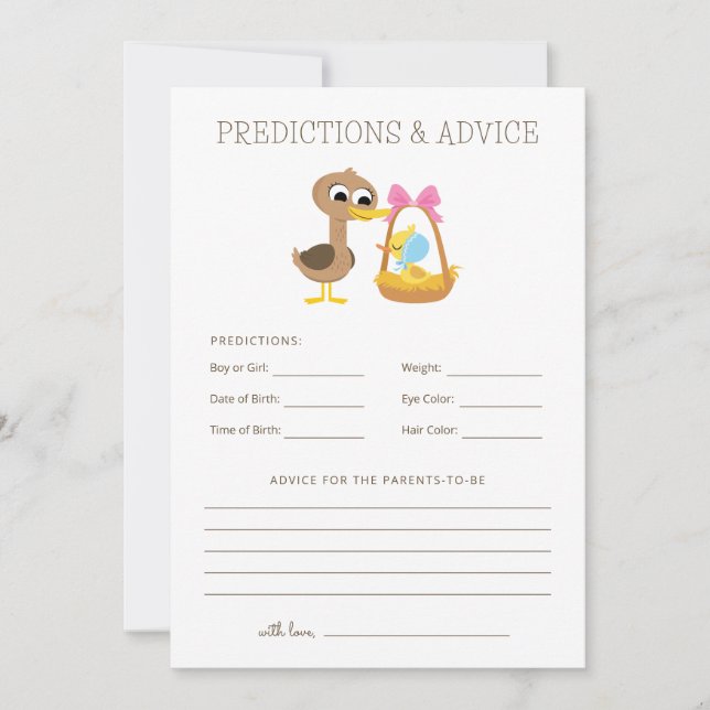 Convites 5 Patos Pequenos | Chá de fraldas de Previsões e C (Frente)