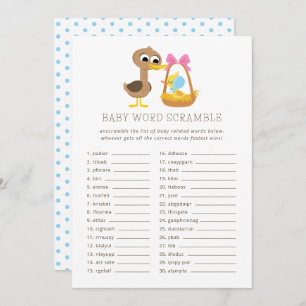 Convites 5 Patos Pequenos Trivia Bebê Word Scramble