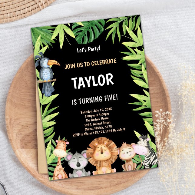 Convites 5 Wild One Birthday Invtions (5th Wild One Birthday Invitations)