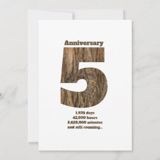 Convites 5 Year Anniversary - Wood Anniversary Milestone