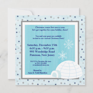 Convites 5x5 Icy Igloo Baby Blue Invent