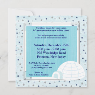 Convites 5x5 Icy Igloo Baby Blue Invent