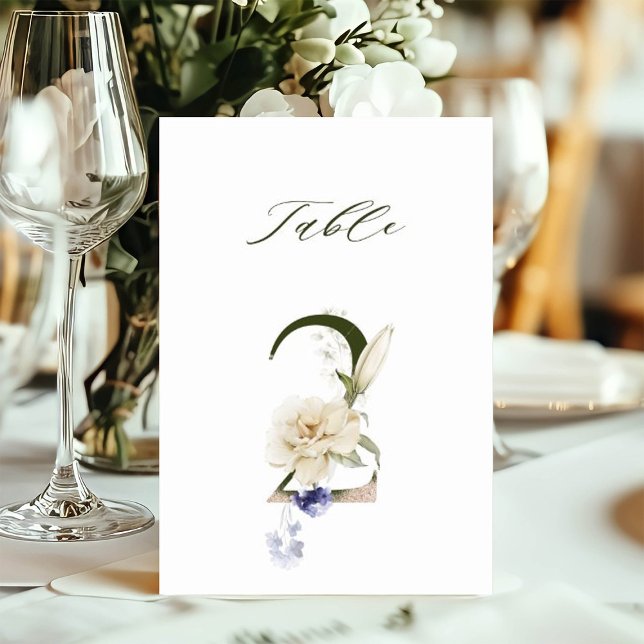 Convites 5x7 Botanical Floral Number 2, Table Number (Criador carregado)