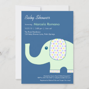 Convites 5x7 Chamadas para bebê elefante