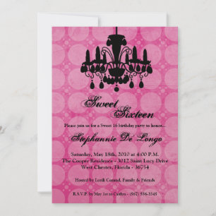 Convites 5x7 Chandelier Glitz Sweet 16 Aniversário