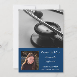 Convites 5x7 Medical School Nursing Photo Graduation Invite