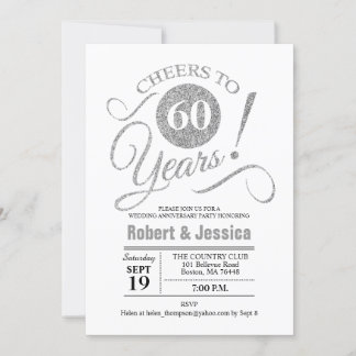 Convites 60ª Festa de Aniversário de Casamento - Prata Bran