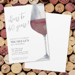 Convites 60ª Festa de aniversário De Saúde Até Sessenta<br><div class="desc">"Saúde até 60 anos!" é orgulhosamente exibido no topo deste convite clássico e elegante, com uma grande merlot de aquarela ou vermelho-burgundy e vidro de cinza no lado direito, dando-lhe uma reviravolta moderna. Você pode personalizar o ano para celebrar qualquer marco. O design usa tipografia de script para "Saúde a...</div>