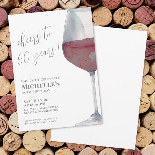 Convites 60ª Festa de aniversário de vinho Sessenta e sesse