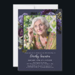 Convites 60ª Festa de aniversário Foto Moody Purple Floral<br><div class="desc">Rosas roxas e peonias modernas e misteriosas dão o tom para esta elegante 60ª festa de aniversário. O texto branco é realmente pop! Formal, mas com uma reviravolta moderna para a mulher que sempre teve sentido de estilo e ama flores. Este item faz parte da coleção Moody Purple Flower. Ele...</div>
