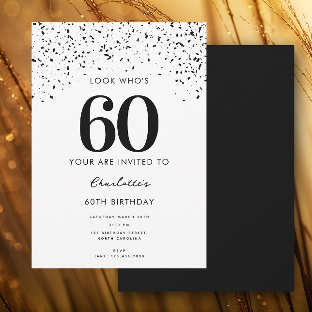 Convites 60ª Festa de aniversário Olha quem é 60 moderno (60th Birthday Party Look Who's 60 Modern Invitation)