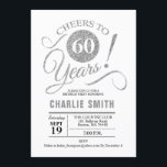 Convites 60ª Festa de aniversário - Prateado branco<br><div class="desc">60º Convite de aniversário em Silver e White. Até 60 anos! Pode ser personalizado em qualquer idade. Envie-me uma mensagem se precisar de mais personalização.</div>