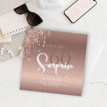 Convites 60ª Festa de aniversário rosa brilhante surpresa<br><div class="desc">Celebre muito com este glamouroso convite de aniversário!</div>