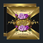 Convites 60ª Festa de aniversário Rosas preto Dourado roxo<br><div class="desc">60ª Festa de aniversário, Rosas, Festa de aniversário Dourada roxa preta. Convite para flores florais, Convites de aniversário de Festa para 15, 16, 18, 21ruas, 20, 30, 40, 50, 60, etc. Este estilo de Design é protegido por copyright © Conteúdo e Designs © 2000-2014 Zizzago™ (Marca registrada) e são licenciadores....</div>